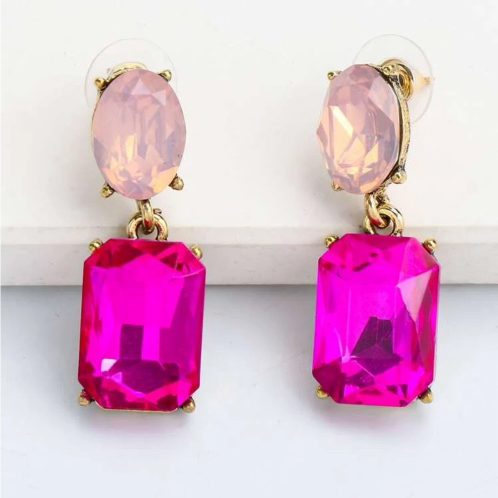 HOT PINK DROP EARRINGS BRAND NEW